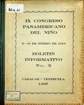 IX Congreso Panamericano del Niño. Boletín Informativo No. 2